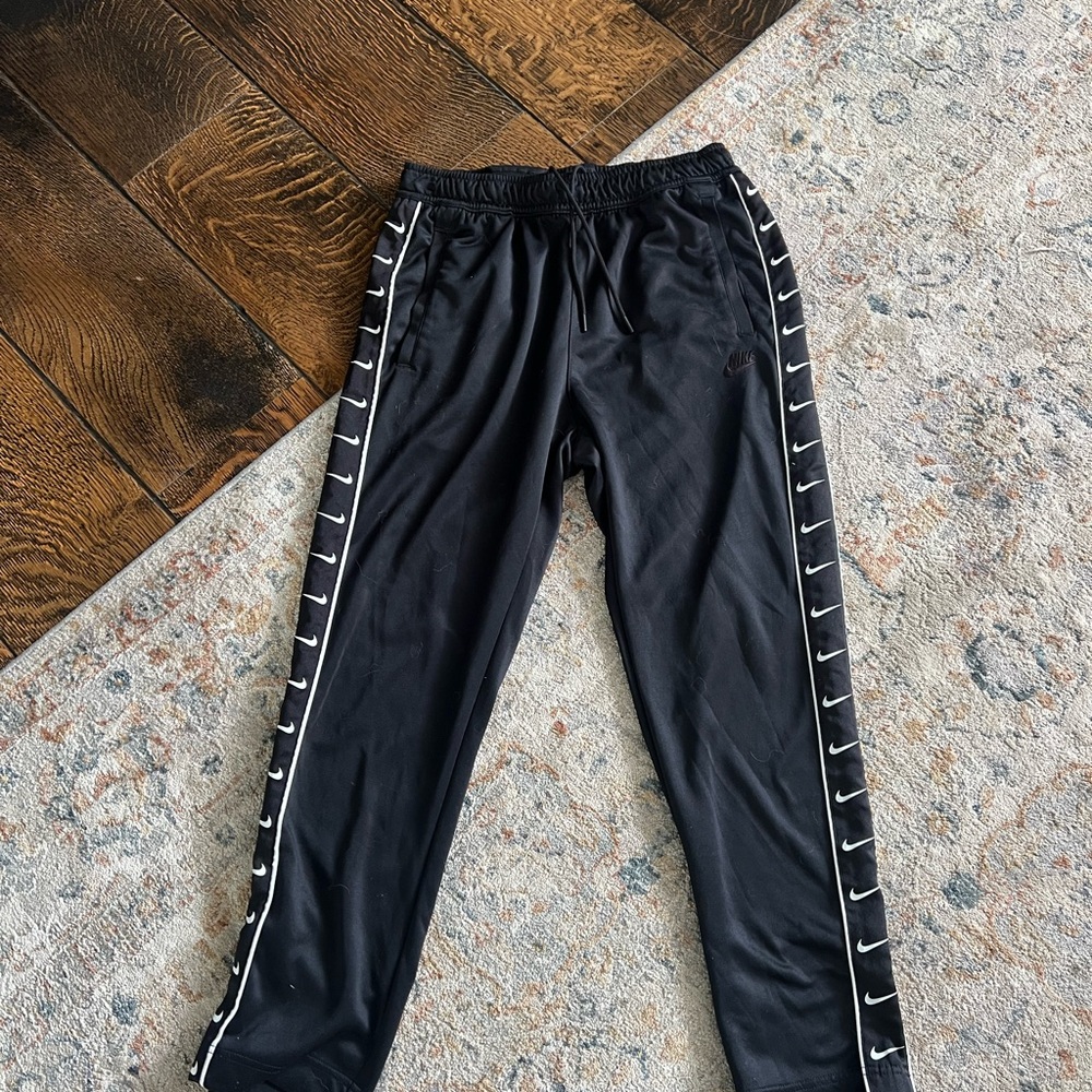 Nike Black Sweatpants with Side Stripes